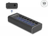 DeLock 7 Port USB Hub with 4 Ports 10 Gbps and 4 Fast Charging Ports with Switch and Illumination 64326