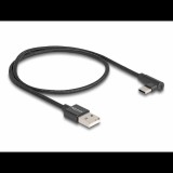 Delock 80029 USB Type-A 2.0 - USB Type-C 90° Adat és töltő kábel 0,5m - Fekete (80029)