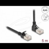 DeLock 80290 S/FTP Cat6a RJ45 Patch kábel 90° 5m - Fekete (80290)