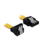 DeLOCK (82814) SATA 3.0 kábel 70cm sárga L  (SATA anya - SATA anya)