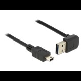 Delock 83543 Easy-USB-A 90° apa - MicroUSB-B apa 2.0 Adat és töltő kábel 1m - Fekete (83543)
