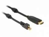 Delock 83722 miniDisplayport 1.2-dugós csatl. csavarral  Displayport-csatl. dugó 4K kábel - 2m