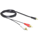 DeLOCK 84000 audio kábel 1,5 M 2 x RCA 3.5mm Fekete