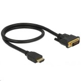 Delock 85652 HDMI male to DVI 24+1 male kétirányú kábel, 1m (85652) - HDMI
