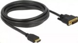 Delock 85655 HDMI male to DVI 24+1 male kétirányú kábel, 3m