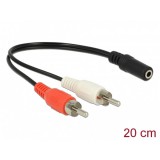 DeLOCK 85806 audio kábel 0,2 M 2 x RCA 3.5mm Fekete, Vörös, Fehér