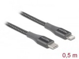 Delock 86630 USB-C - Lightning adat- és töltőkábel 0,5m szürke