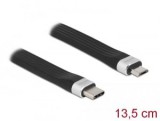 Delock 86793 USB Type-C - USB Micro-B lapos kábel 13,5cm fekete