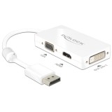 Delock Adapter Displayport 1.1-dugós csatlakozó > VGA / HDMI / DVI-csatlakozóhüvely passzív fehér