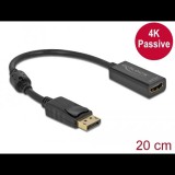 Delock Adapter DisplayPort 1.2-dugós csatlakozó -HDMI-csatlakozóhüvely 4K passzív fekete (63559) (DE63559) - DisplayPort
