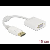 Delock Adapter DisplayPort 1.2-dugós csatlakozó-VGA-csatlakozóhüvely passzív fehér (61007) (61007)