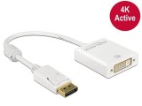 Delock Adapter Displayport 1.2 male  DVI female 4K Active white 62600