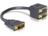 DeLock Adapter DVI-D (Dual Link) (24+1) male to 2x (Dual Link) (24+1) female 65051