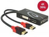 DeLock Adapter HDMI male > DVI / VGA / DisplayPort female 4K Black 62959
