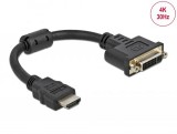DeLock Adapter HDMI male to DVI 24+5 female 4K 30Hz 0,2m Black 65206