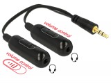 Delock adapter kábel audio splitter stereo jack apa 3.5 mm 3 pin 2 x stereo jack anya 3.5 mm