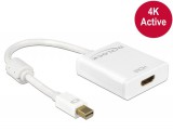 DELOCK Adapter mini Displayport 1.2-dugós csatlakozó  HDMI-csatlakozóhüvely 4K aktív fehér (62612)