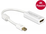 Delock Adapter mini Displayport 1.2-dugós csatlakozó  HDMI-csatlakozóhüvely 4K passzív fehér 62614