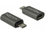 Delock Adapter USB 2.0 Micro-B apa - USB Type-C 2.0 anya adapter antracit