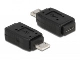 DeLOCK Adapter USB micro-A+B female to USB micro A-male Fekete csatlakozó átalakító