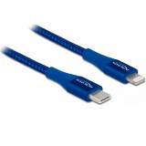 Delock Adat- és töltőkábel USB Type-C  - Lightning  iPhone , iPad  és iPod  készülékhez kék 0,5 m MF