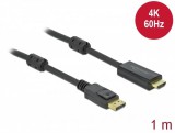 Delock Aktív DisplayPort 1.2 - HDMI kábel 4K 60Hz 1m (85955)