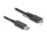 Delock Aktív optikai kábel USB 10 Gbps-A apa - USB Type-C apa csatlakozó csavarokkal az oldalain, 10 m