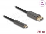 Delock Aktív optikai kábel USB Type-C DisplayPort, 8K 60 Hz, 40 Gbps, 25 m