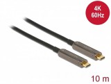 Delock Aktív optikai video kábel USB-C csatlakozóval 4K 60 Hz 10 m hosszú
