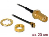 DeLock Antenna Cable SMA jack bulkhead to MHF I plug 1.13 20cm thread length 10mm 88419
