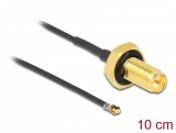 Delock Antenna kábel RP-SMA anya válaszfali csatlakozóval apa MHF 4L LK-dugó 1.37 10 cm menethossz