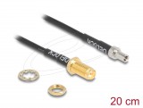 Delock Antenna kábel RP-SMA anya válaszfali csatlakozóval apa TS-9-dugó RG-174 20 cm