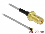 Delock antenna kábel SMA anya -apa MHF 4L -dugó 1.37 10mm 20cm (90402)