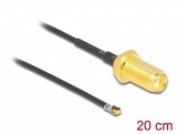 Delock Antenna kábel SMA anya válaszfali csatlakozóval apa MHF 4L LK-dugó 1.37 20 cm menethossz 10