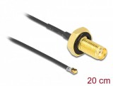 Delock Antenna kábel SMA anya válaszfali csatlakozóval apa MHF 4L LK-dugó 1.37 20 cm menethossz 10