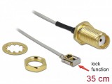 Delock Antenna kábel SMA anya válaszfali csatlakozóval apa MHF I LK-dugó 1.13 35 cm menethossz 10 m