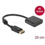 Delock Átalakító Displayport 1.2 male to HDMI female 4K aktív, fekete (DL63585)