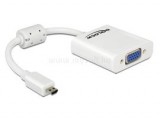 Delock Átalakító HDMI-micro D male to VGA female, fehér (DL65347)
