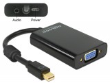 DELOCK Átalakító mini Displayport 1.1 male to VGA female + audió + power, fekete