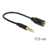Delock audio kábel 3,5 mm 4 pólusú sztereó (M) - (F)