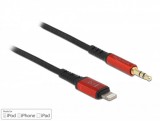 Delock Audió kábel 8 tűs Lightning apa - sztereo jack apa 3.5 mm 3 tűs, 0,5 m (86586)