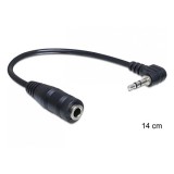 Delock audio sztereó hajlított kábel 2.5 mm (M) - 3.5 mm 3 pin (F) 14 cm