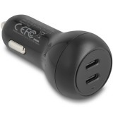 Delock autós töltő 2 x USB Type-C  PD 3.0 40 W teljesítménnyel