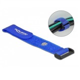 Delock Befűzős kábelkötegelő tépőzárral és szorító karikával hossza 190 mm, szélessége 25 mm, 5 db.