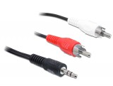 DeLock Cable Audio 3.5 mm stereo jack male > 2x RCA male 5m Black 84212