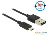 Delock Cable Easy USB 2.0 type-A male  Easy USB 2.0 type Micro-B male 1m black 83844