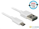Delock Cable Easy USB 2.0 type-A male  Easy USB 2.0 type Micro-B male 2m white 84808