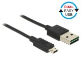 Delock Cable Easy USB 2.0 type-A male  Easy USB 2.0 type Micro-B male 50cm blac 83845