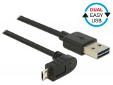 DeLock Cable EASY-USB 2.0 Type-A male > EASY-USB 2.0 Type Micro-B male angled up / down 0,5m Black 83849