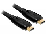 DeLock Cable High Speed HDMI with Ethernet – HDMI A male > HDMI A male flat 1m Black 82669